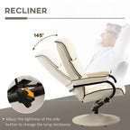 Fauteuil inclinable pivotant à 360° en cuir synthétique, dossier haut, avec pouf et rembourrage en mousse épaisse