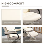 Fauteuil inclinable pivotant à 360° en cuir synthétique, dossier haut, avec pouf et rembourrage en mousse épaisse