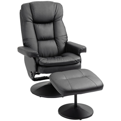Fauteuil de bureau inclinable pivotant à 360°, réglable et inclinable, en cuir PU souple, avec repose-pieds
