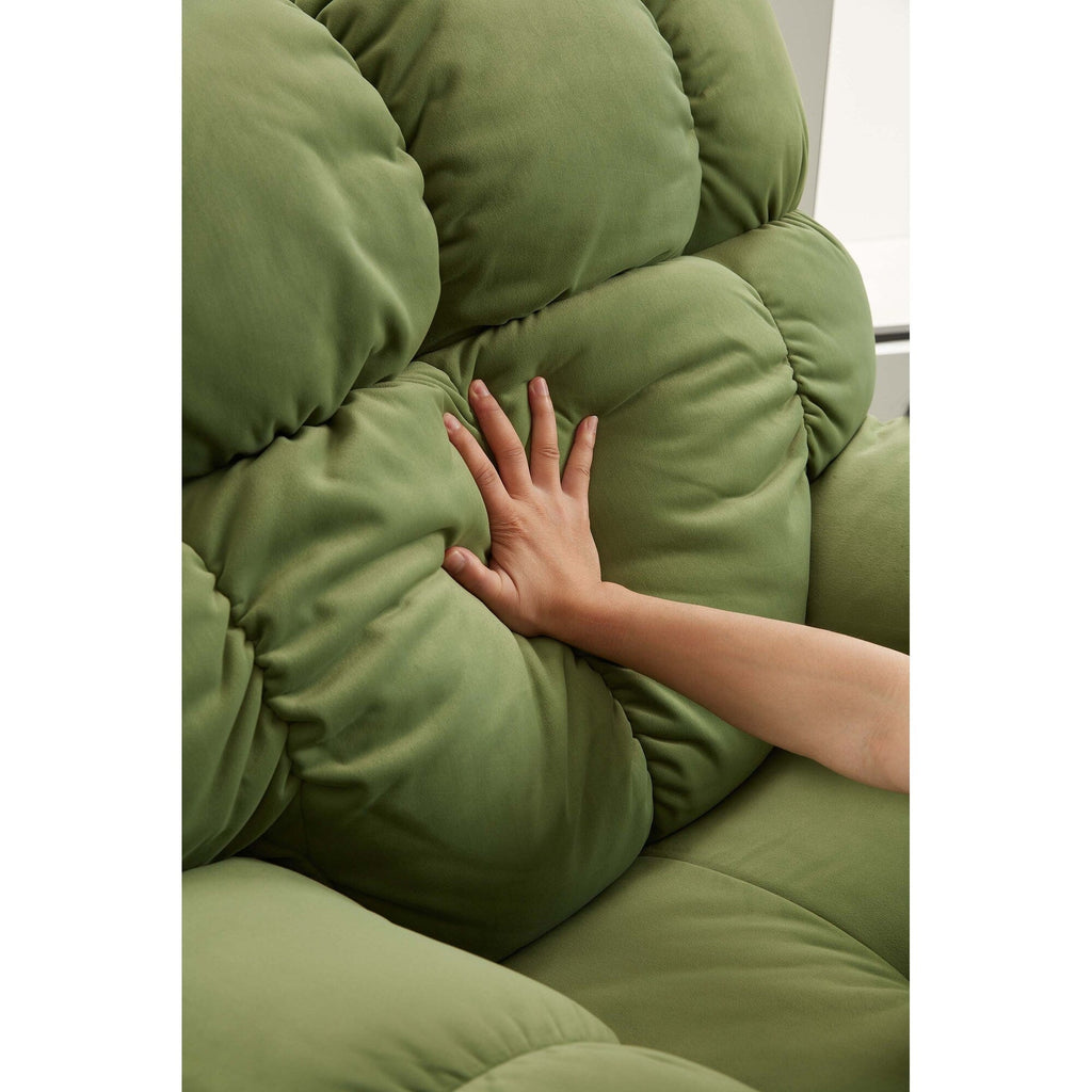 Fauteuil inclinable pivotant à 360° en tissu d'ameublement, fauteuil à bascule inclinable simple avec support lombaire pour salon