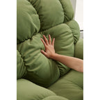 Fauteuil inclinable pivotant à 360° en tissu d'ameublement, fauteuil à bascule inclinable simple avec support lombaire pour salon