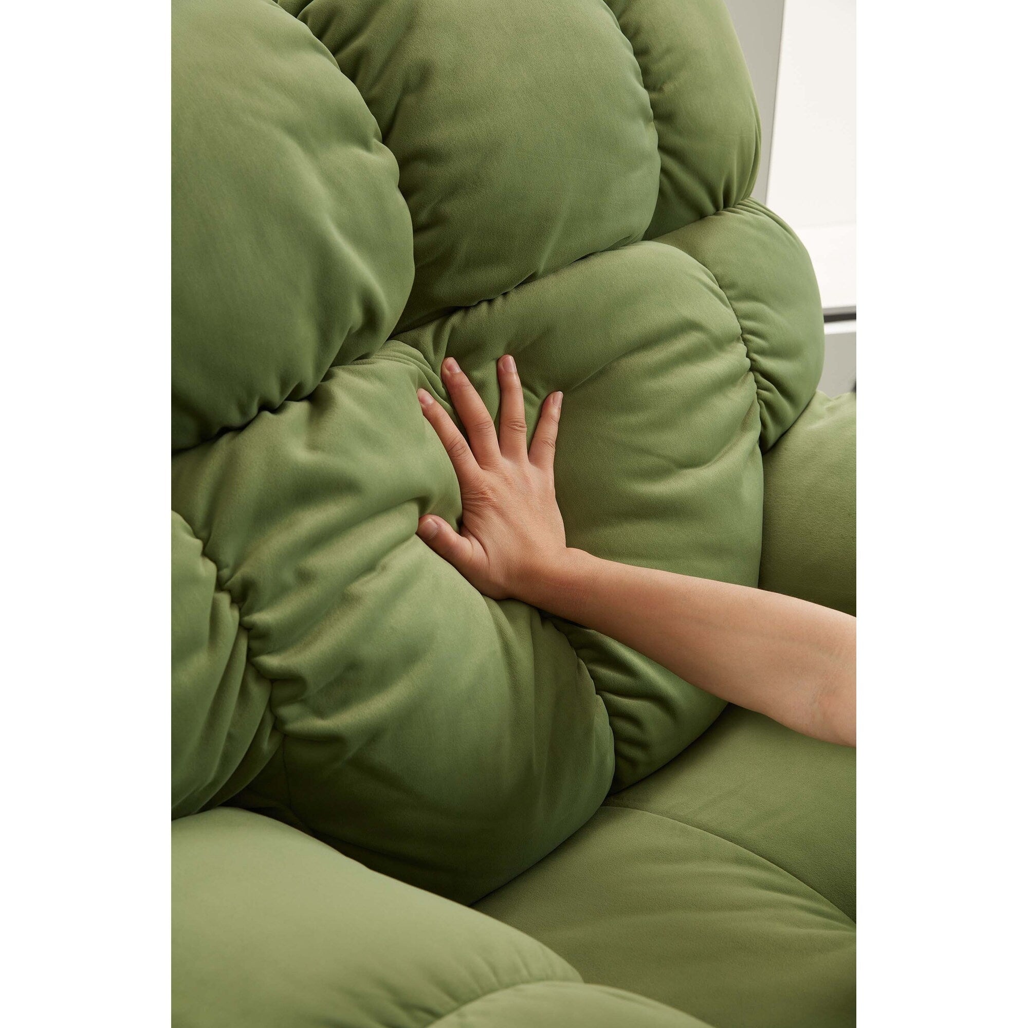 Fauteuil inclinable pivotant à 360° en tissu d'ameublement, fauteuil à bascule inclinable simple avec support lombaire pour salon