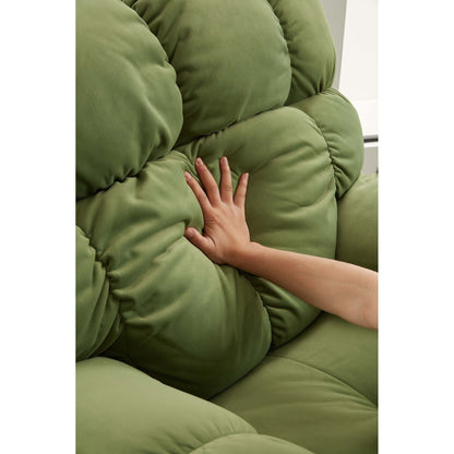 Fauteuil inclinable pivotant à 360° en tissu d'ameublement, fauteuil à bascule inclinable simple avec support lombaire pour salon