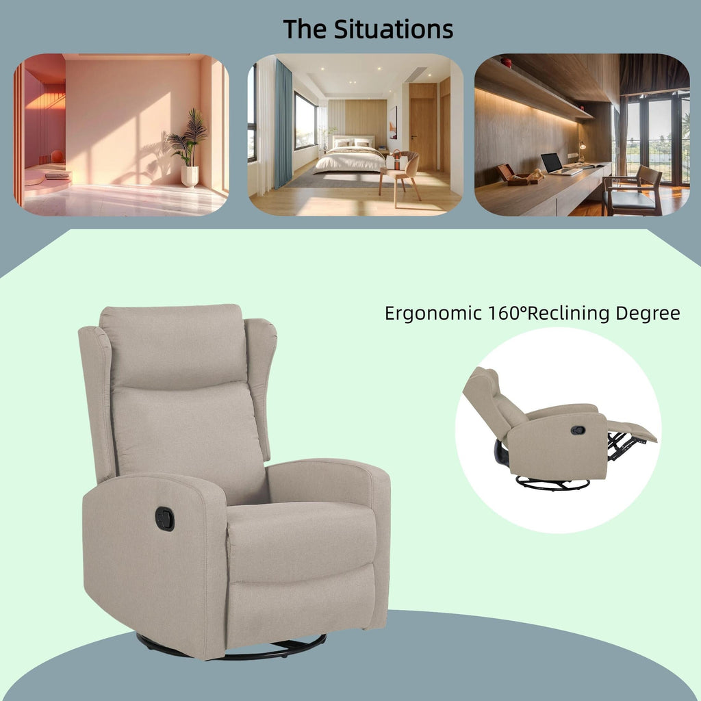 Fauteuil inclinable pivotant à 360° avec dossier réglable - Design moderne pour salon, bureau et espaces de divertissement