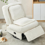 Fauteuil inclinable pivotant à 360° avec dossier réglable en velours côtelé