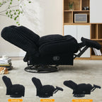 Fauteuil inclinable pivotant à 360° avec dossier réglable en velours côtelé