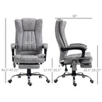 Fauteuil de bureau pivotant à 360° avec dossier haut et inclinable, avec chauffage lombaire, inclinaison réglable et repose-pieds extensible