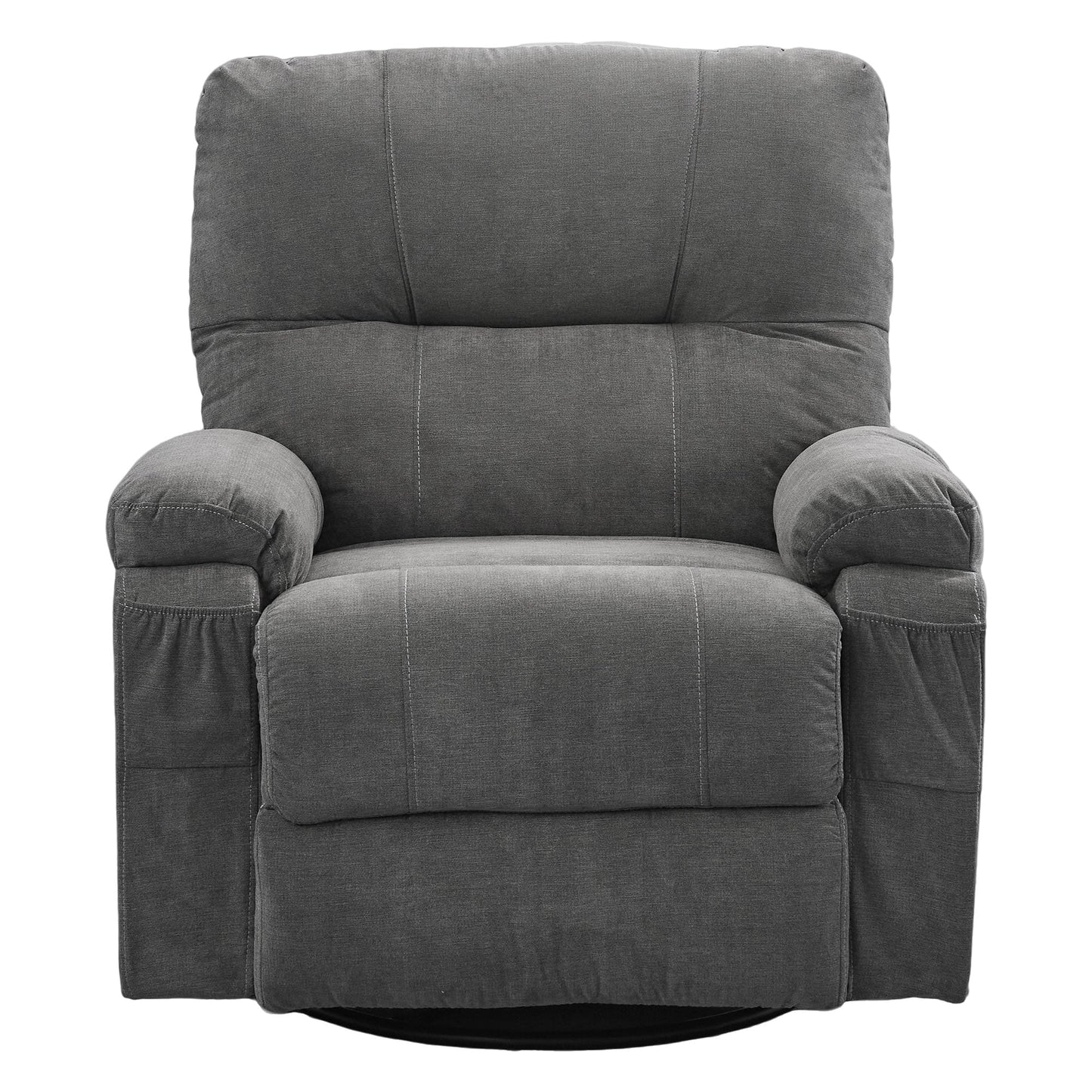 Fauteuil inclinable pivotant à 360° en lin avec poches latérales