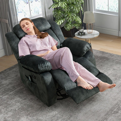 Fauteuil inclinable à bascule manuel pivotant à 360° avec massage et chaleur et vibrations