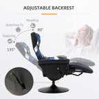 Chaise de jeu ergonomique pivotante à 360°, style course, inclinable, avec support lombaire, repose-pieds et porte-gobelet