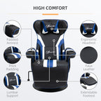 Chaise de jeu ergonomique pivotante à 360°, style course, inclinable, avec support lombaire, repose-pieds et porte-gobelet