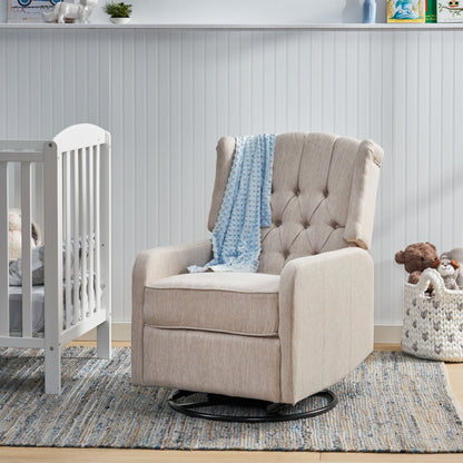 Fauteuil inclinable rotatif à 360° de style classique pour salon ou chambre à coucher, avec commande à levier pour la lecture et la détente