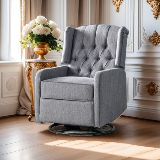 Fauteuil inclinable rotatif à 360° de style classique pour salon ou chambre à coucher, avec commande à levier pour la lecture et la détente