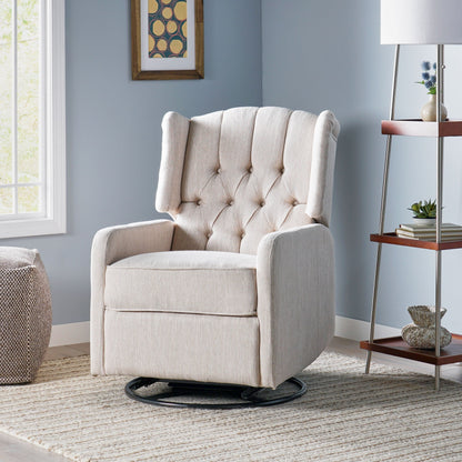 Fauteuil inclinable rotatif à 360° de style classique pour salon ou chambre à coucher, avec commande à levier pour la lecture et la détente