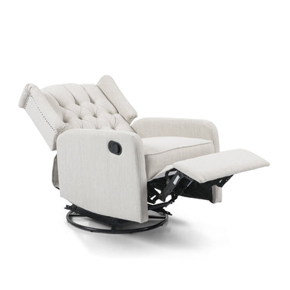 Fauteuil inclinable rotatif à 360° de style classique pour salon ou chambre à coucher, avec commande à levier pour la lecture et la détente