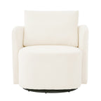 Fauteuil pivotant à 360°, fauteuil tonneau en chenille, fauteuil de salon design incurvé, fauteuil pivotant rembourré pour salon