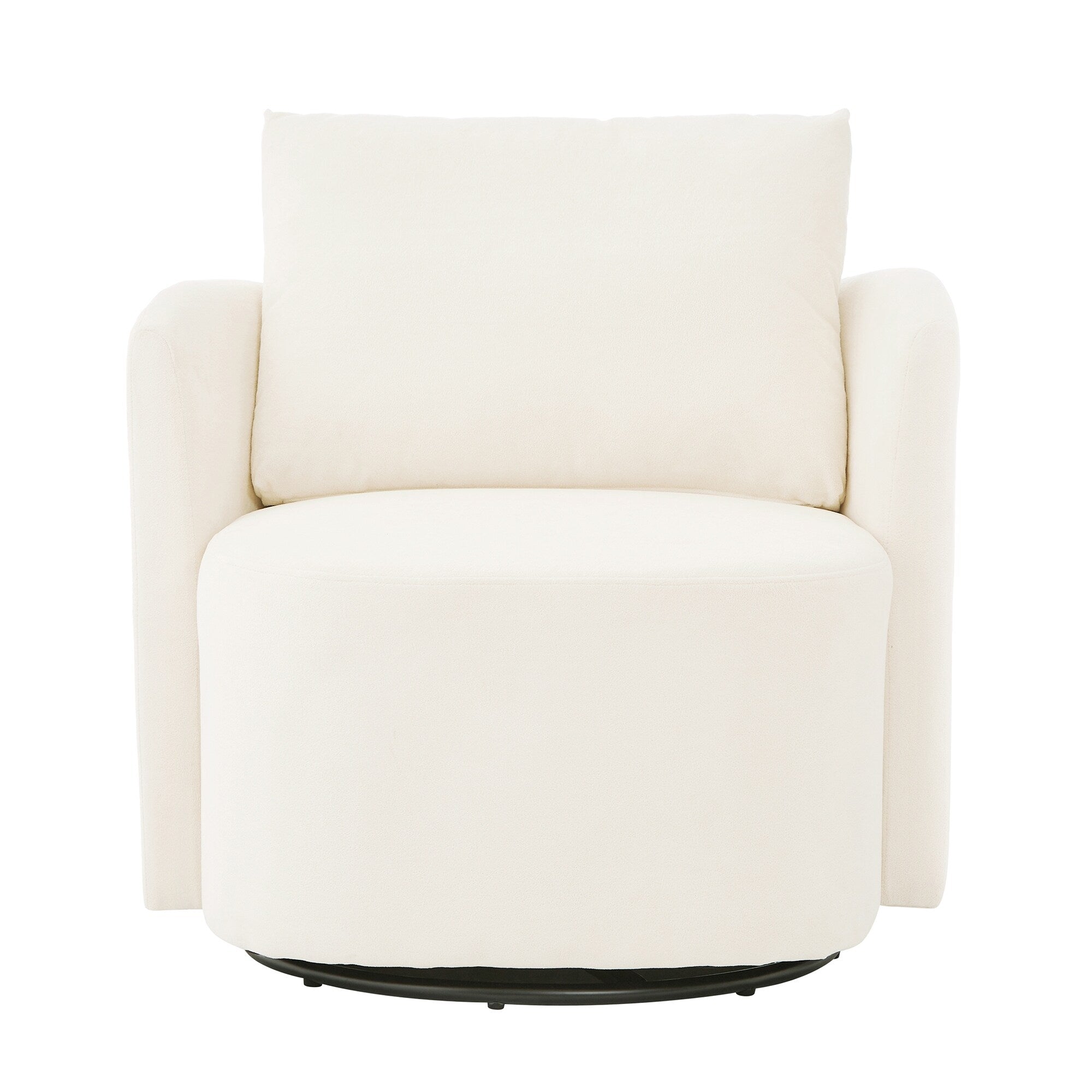 Fauteuil pivotant à 360°, fauteuil tonneau en chenille, fauteuil de salon design incurvé, fauteuil pivotant rembourré pour salon