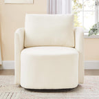 Fauteuil pivotant à 360°, fauteuil tonneau en chenille, fauteuil de salon design incurvé, fauteuil pivotant rembourré pour salon