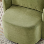 Fauteuil pivotant à 360°, fauteuil tonneau en chenille, fauteuil de salon design incurvé, fauteuil pivotant rembourré pour salon