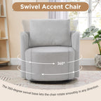 Fauteuil pivotant à 360°, fauteuil tonneau en chenille, fauteuil de salon design incurvé, fauteuil pivotant rembourré pour salon
