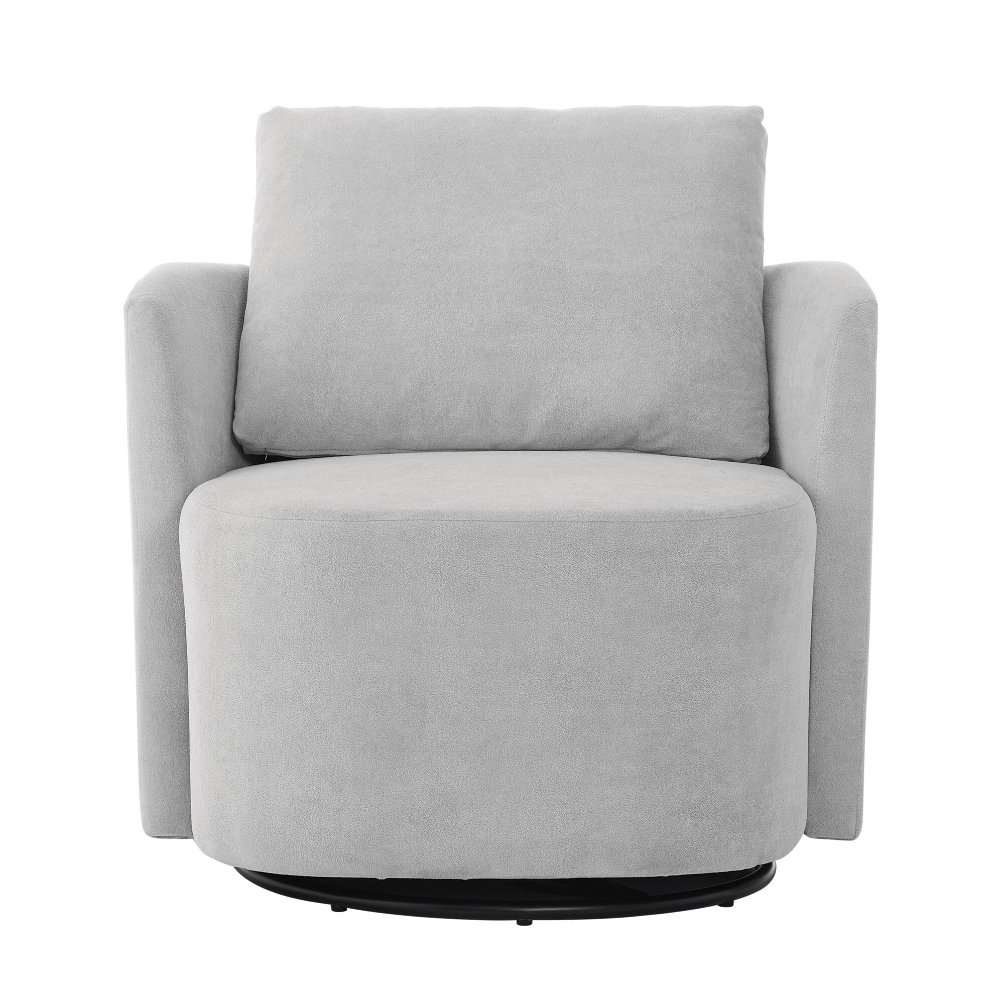 Fauteuil pivotant à 360°, fauteuil tonneau en chenille, fauteuil de salon design incurvé, fauteuil pivotant rembourré pour salon