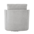 Fauteuil pivotant à 360°, fauteuil tonneau en chenille, fauteuil de salon design incurvé, fauteuil pivotant rembourré pour salon