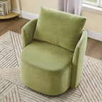 Fauteuil pivotant à 360°, fauteuil tonneau en chenille, fauteuil de salon design incurvé, fauteuil pivotant rembourré pour salon