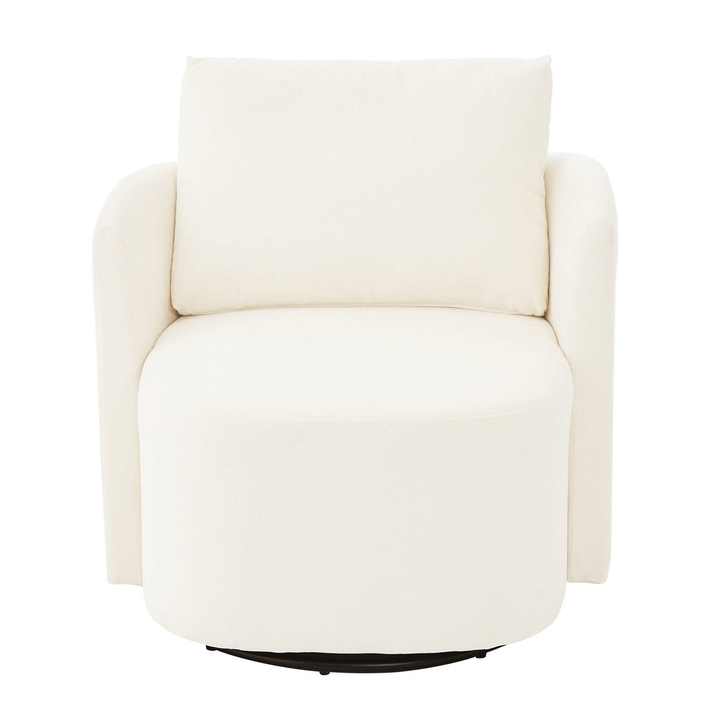 Fauteuil pivotant à 360°, fauteuil tonneau en chenille, fauteuil de salon design incurvé, fauteuil pivotant rembourré pour salon