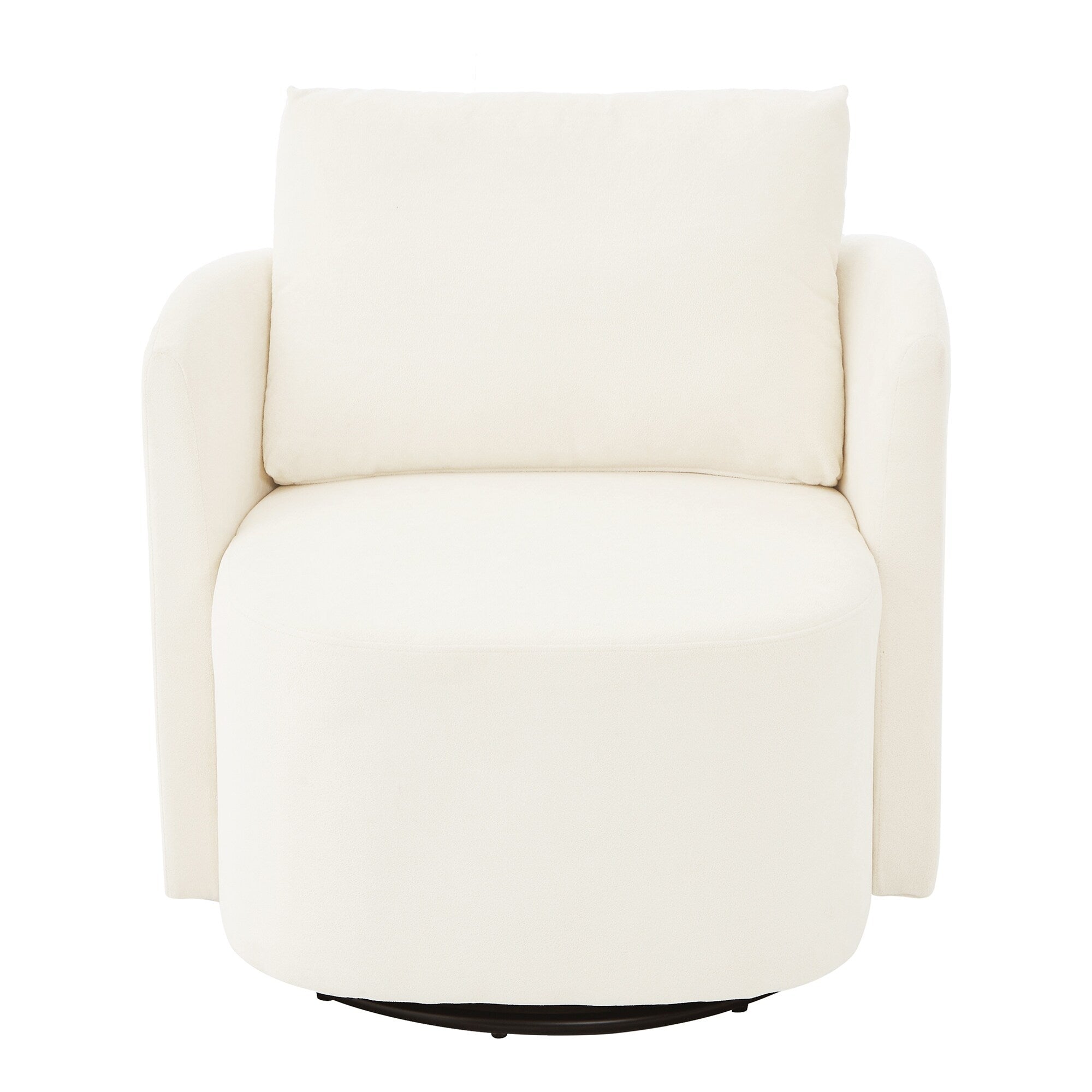 Fauteuil pivotant à 360°, fauteuil tonneau en chenille, fauteuil de salon design incurvé, fauteuil pivotant rembourré pour salon