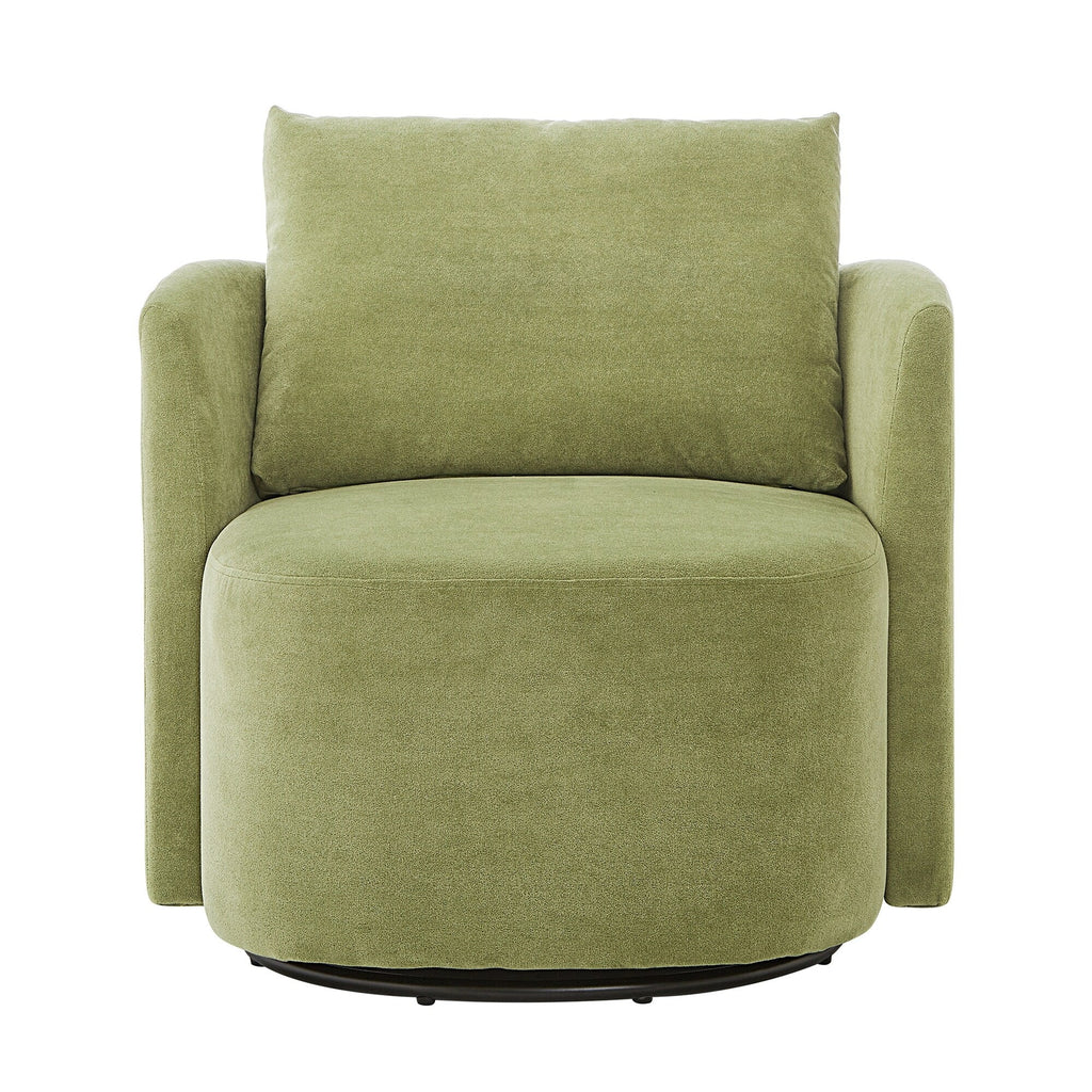 Fauteuil pivotant à 360°, fauteuil tonneau en chenille, fauteuil de salon design incurvé, fauteuil pivotant rembourré pour salon