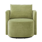 Fauteuil pivotant à 360°, fauteuil tonneau en chenille, fauteuil de salon design incurvé, fauteuil pivotant rembourré pour salon