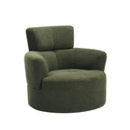 Fauteuil pivotant à 360°, fauteuil tonneau rembourré avec appui-tête réglable, fauteuil rond pivotant moderne pour salon