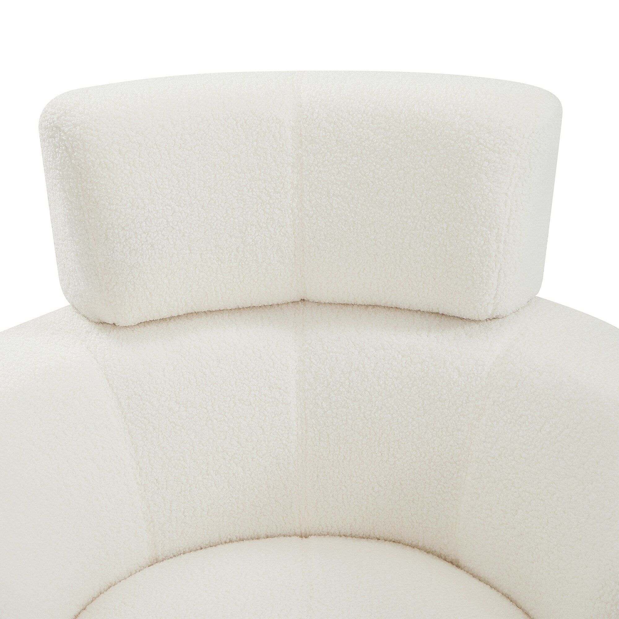 Fauteuil pivotant à 360°, fauteuil tonneau rembourré avec appui-tête réglable, fauteuil rond pivotant moderne pour salon