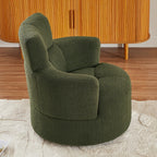 Fauteuil pivotant à 360°, fauteuil tonneau rembourré avec appui-tête réglable, fauteuil rond pivotant moderne pour salon