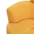 Fauteuil pivotant à 360°, fauteuil tonneau rembourré avec appui-tête réglable, fauteuil rond pivotant moderne pour salon