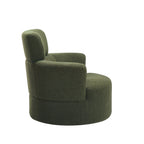 Fauteuil pivotant à 360°, fauteuil tonneau rembourré avec appui-tête réglable, fauteuil rond pivotant moderne pour salon