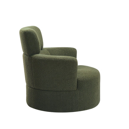 Fauteuil pivotant à 360°, fauteuil tonneau rembourré avec appui-tête réglable, fauteuil rond pivotant moderne pour salon