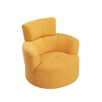 Fauteuil pivotant à 360°, fauteuil tonneau rembourré avec appui-tête réglable, fauteuil rond pivotant moderne pour salon