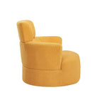Fauteuil pivotant à 360°, fauteuil tonneau rembourré avec appui-tête réglable, fauteuil rond pivotant moderne pour salon