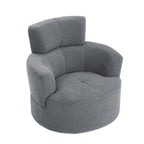 Fauteuil pivotant à 360°, fauteuil tonneau rembourré avec appui-tête réglable, fauteuil rond pivotant moderne pour salon