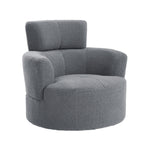 Fauteuil pivotant à 360°, fauteuil tonneau rembourré avec appui-tête réglable, fauteuil rond pivotant moderne pour salon