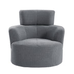 Fauteuil pivotant à 360°, fauteuil tonneau rembourré avec appui-tête réglable, fauteuil rond pivotant moderne pour salon