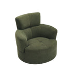 Fauteuil pivotant à 360°, fauteuil tonneau rembourré avec appui-tête réglable, fauteuil rond pivotant moderne pour salon