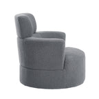 Fauteuil pivotant à 360°, fauteuil tonneau rembourré avec appui-tête réglable, fauteuil rond pivotant moderne pour salon