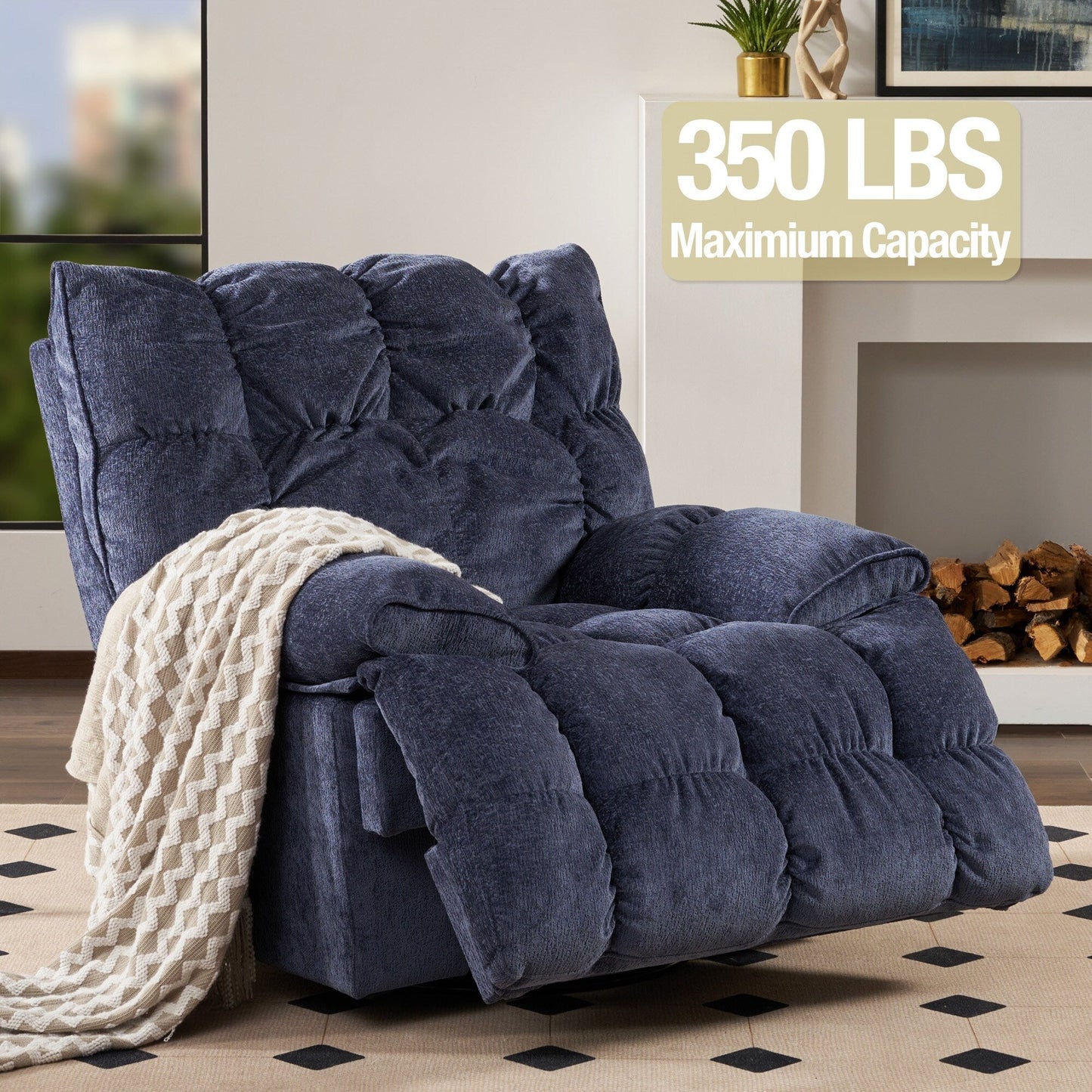 Fauteuil inclinable électrique pivotant à 360°, dossier haut moelleux, siège spacieux, plusieurs positions d'inclinaison pour un confort ultime