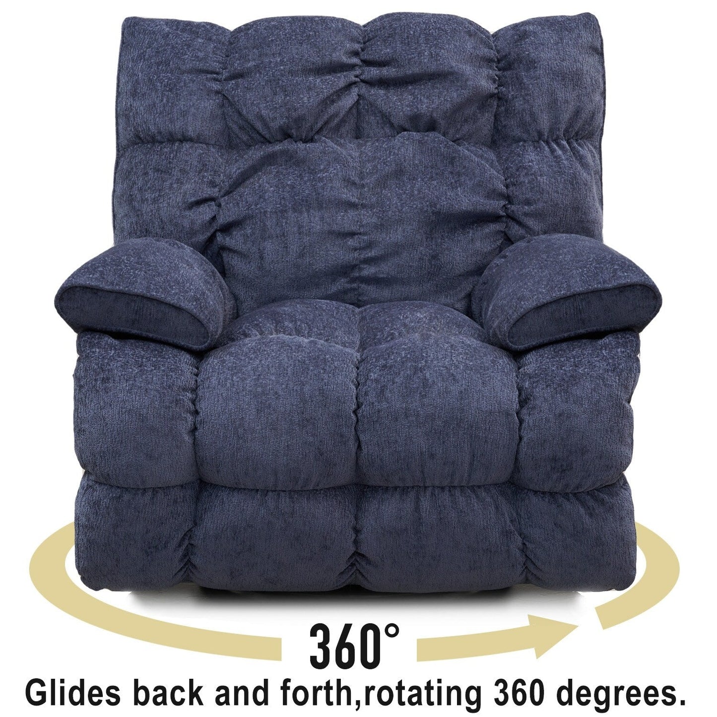 Fauteuil inclinable électrique pivotant à 360°, dossier haut moelleux, siège spacieux, plusieurs positions d'inclinaison pour un confort ultime
