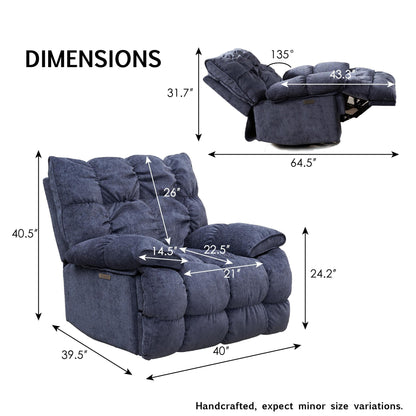 Fauteuil inclinable électrique pivotant à 360°, dossier haut moelleux, siège spacieux, plusieurs positions d'inclinaison pour un confort ultime