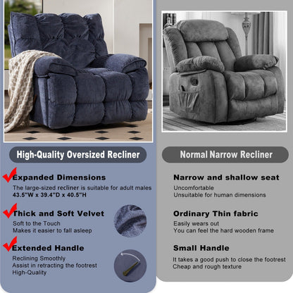 Fauteuil inclinable électrique pivotant à 360°, dossier haut moelleux, siège spacieux, plusieurs positions d'inclinaison pour un confort ultime