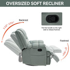 Fauteuil inclinable manuel pivotant à 360°, fauteuil inclinable en tissu à 155° avec bascule