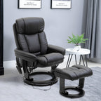 Fauteuil inclinable de massage pivotant à 360° en cuir PU avec repose-pieds et télécommande